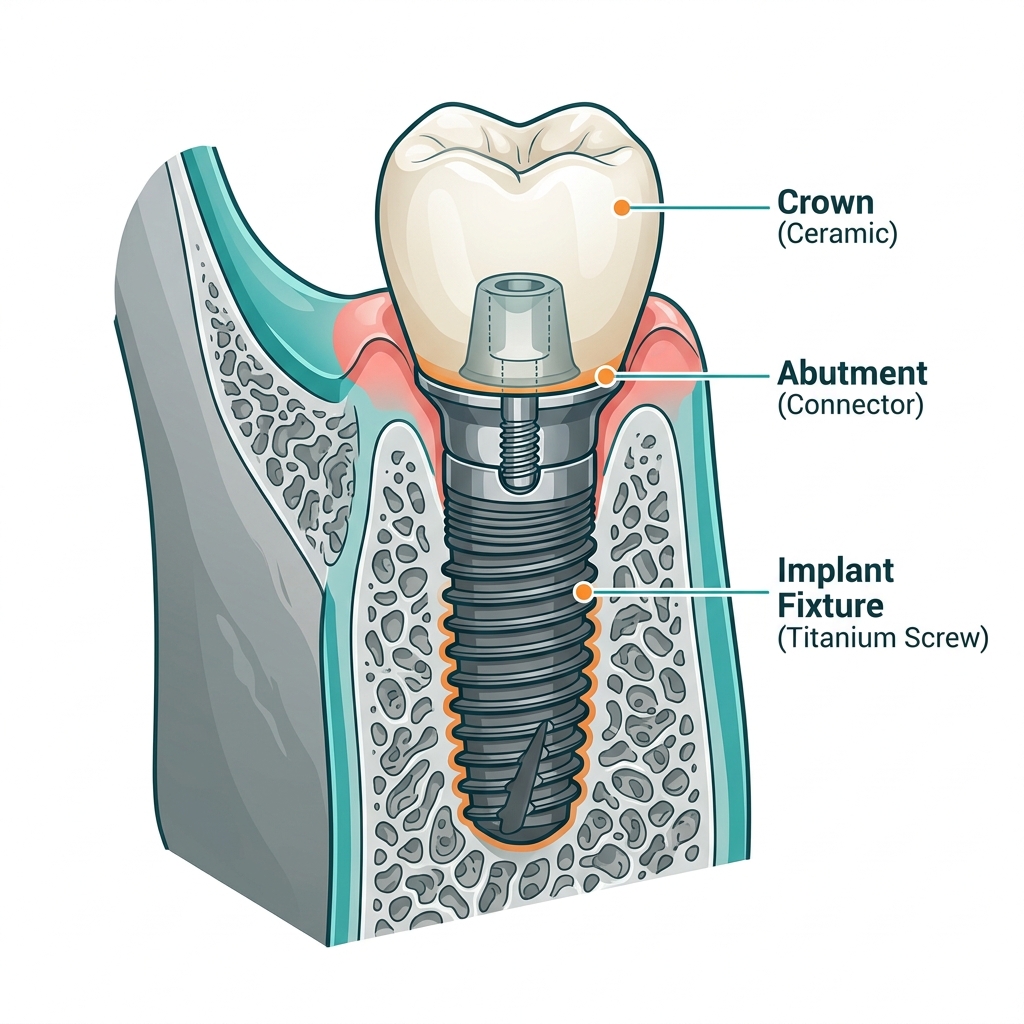 Anatomy of a Dental Implant Diagram